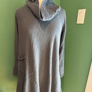 BOHEMIAN UNBRANDED SHORT DRESS / LONG TUNIC WITH COWL NECK, SZ S/M